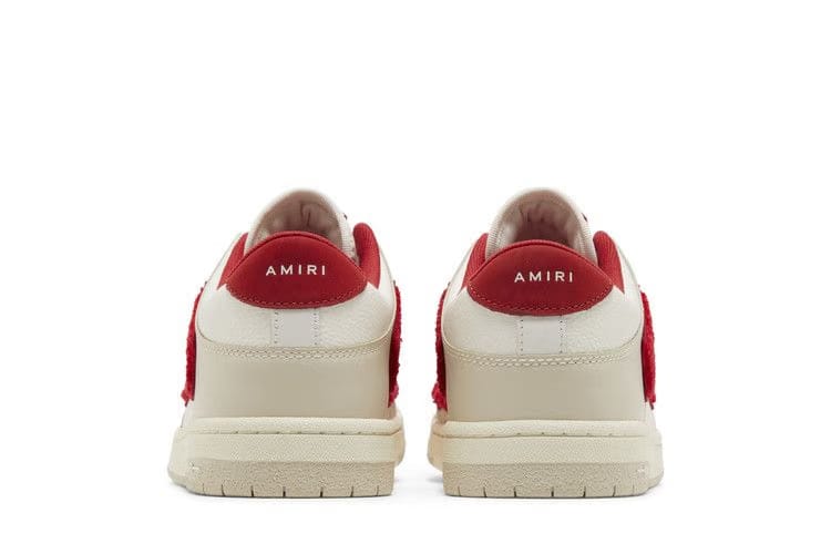 Amiri Skel Top Low White Red Chenille