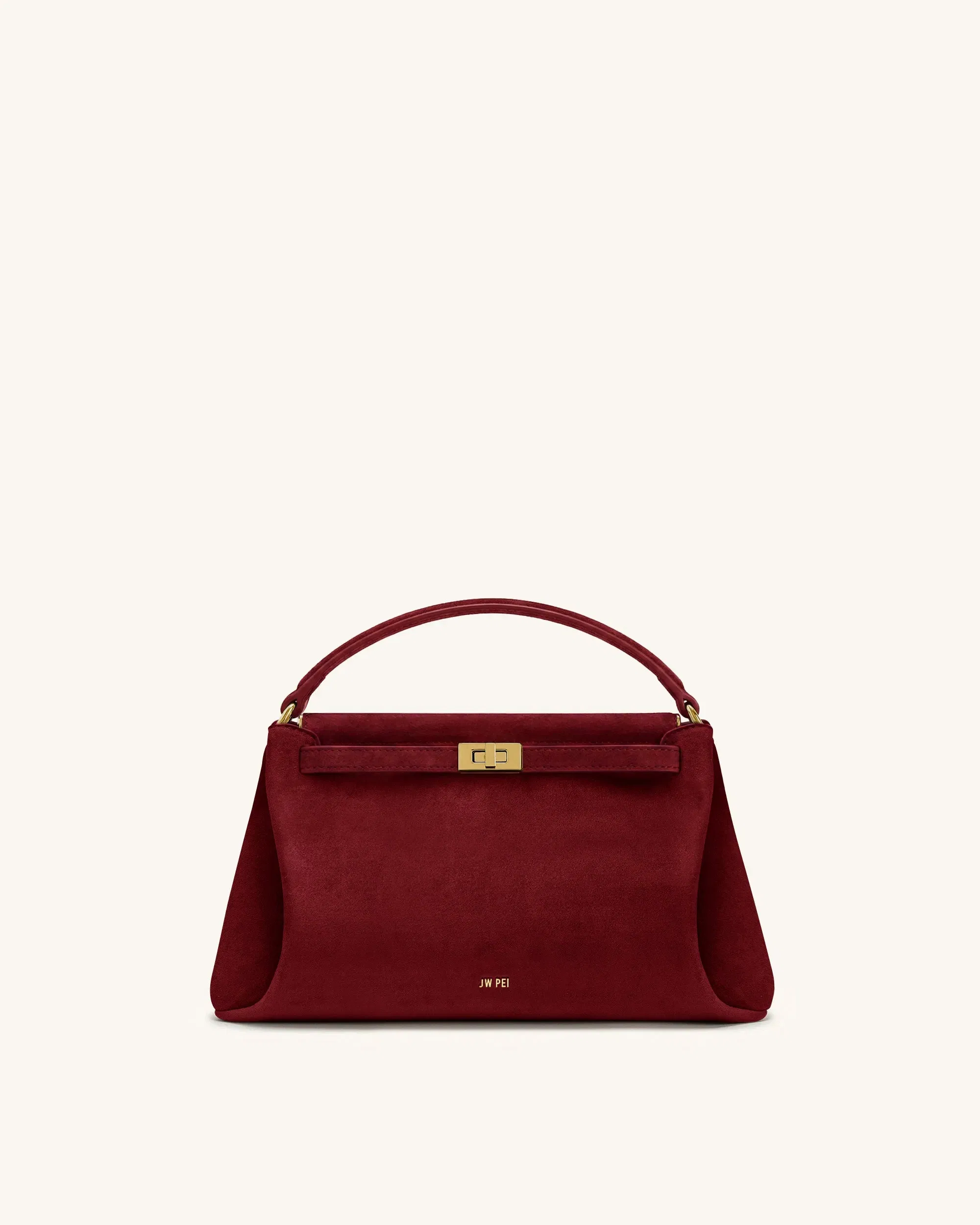 Carmen Faux Suede Top Handle Bag - Dark Brown