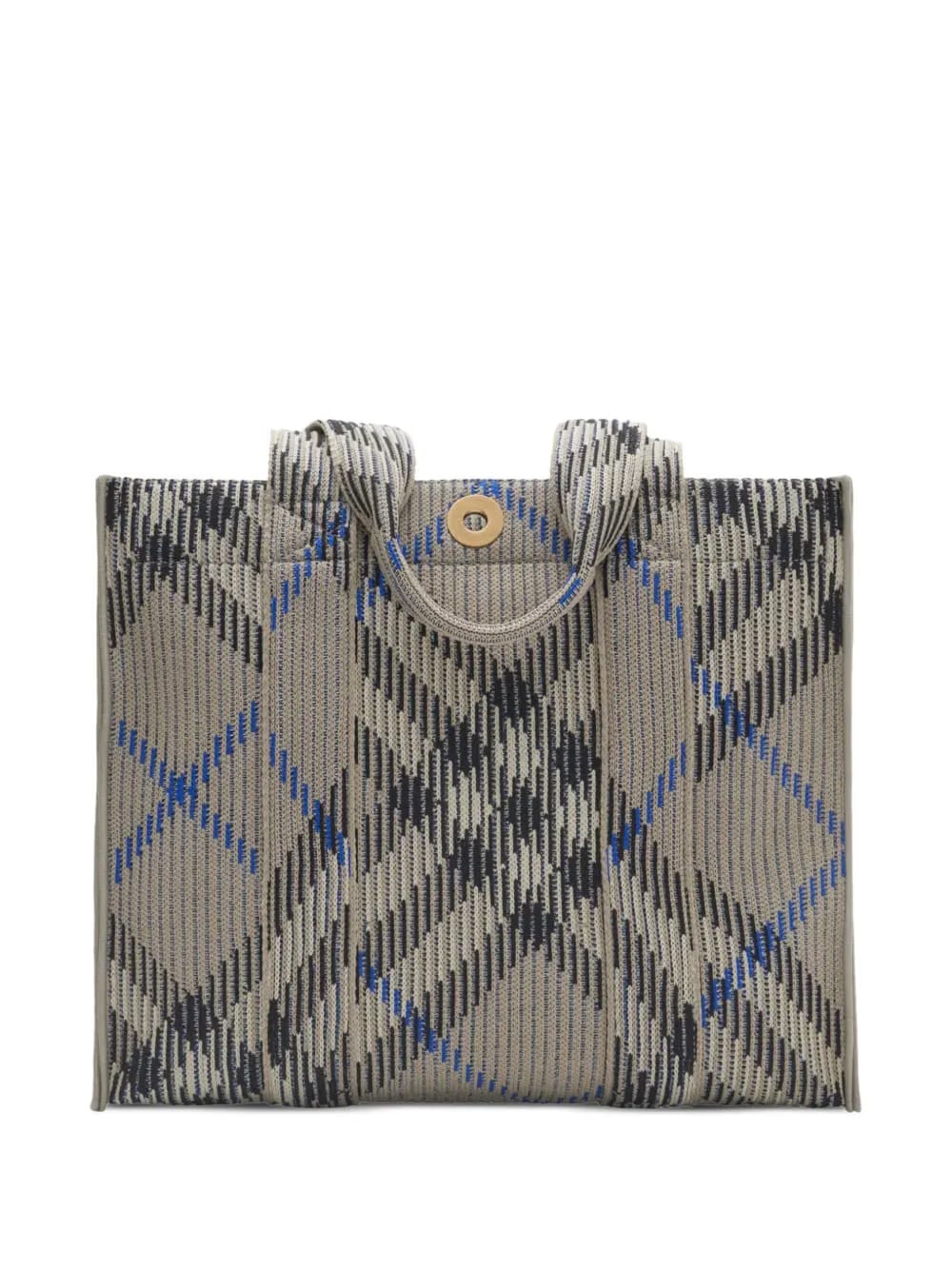 small Check knitted tote bag