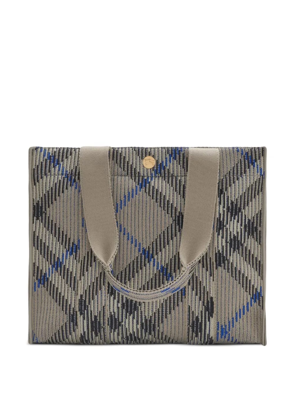 small Check knitted tote bag