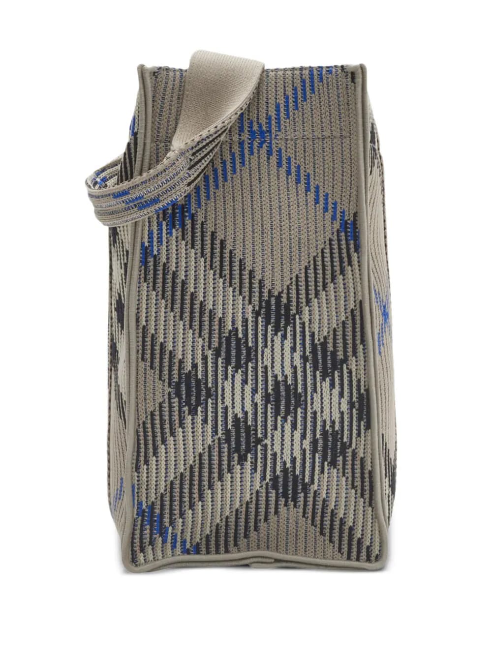small Check knitted tote bag
