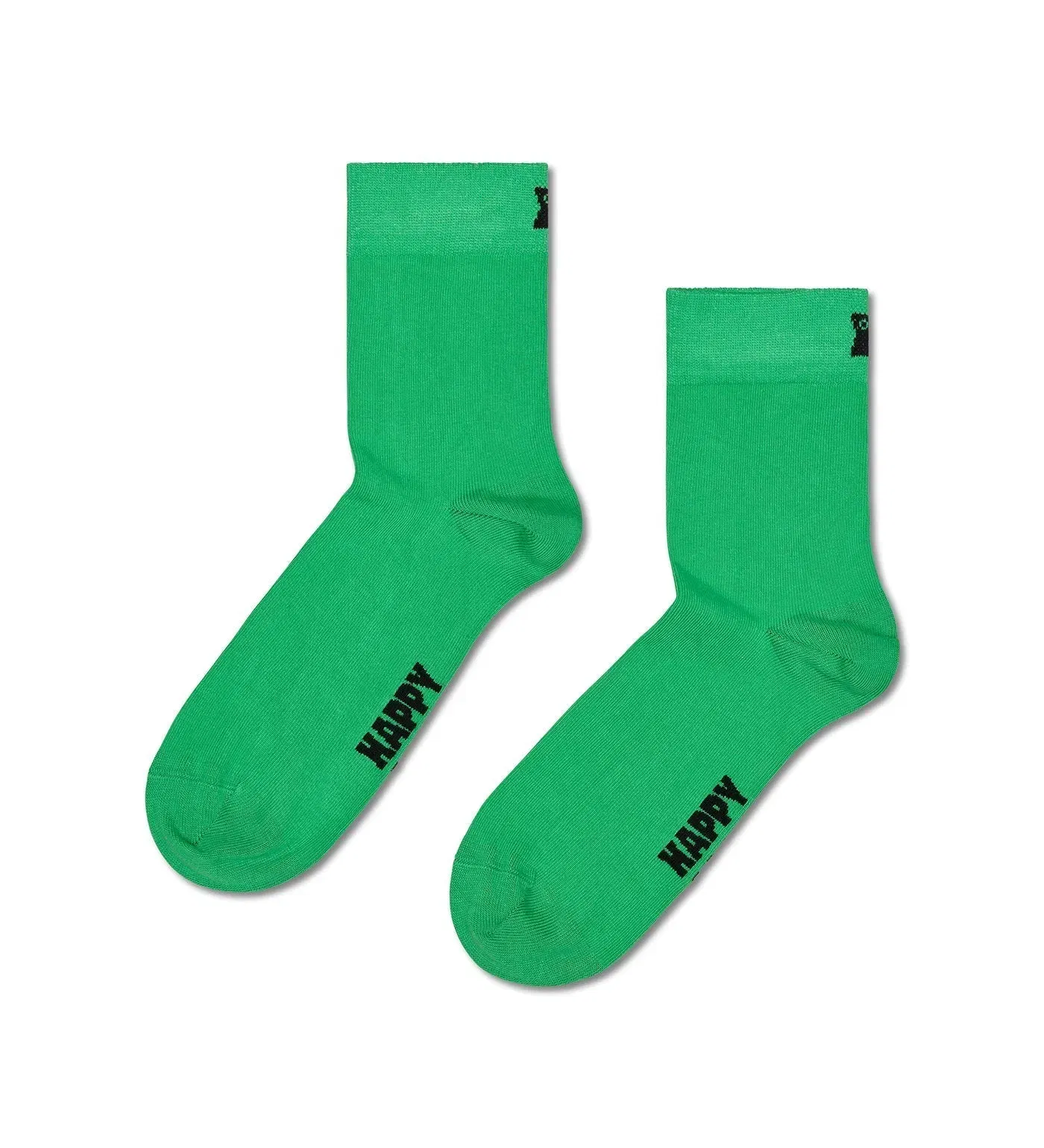 Happy Socks Unisex Green Solid Color Crew Length Socks for Women and Men