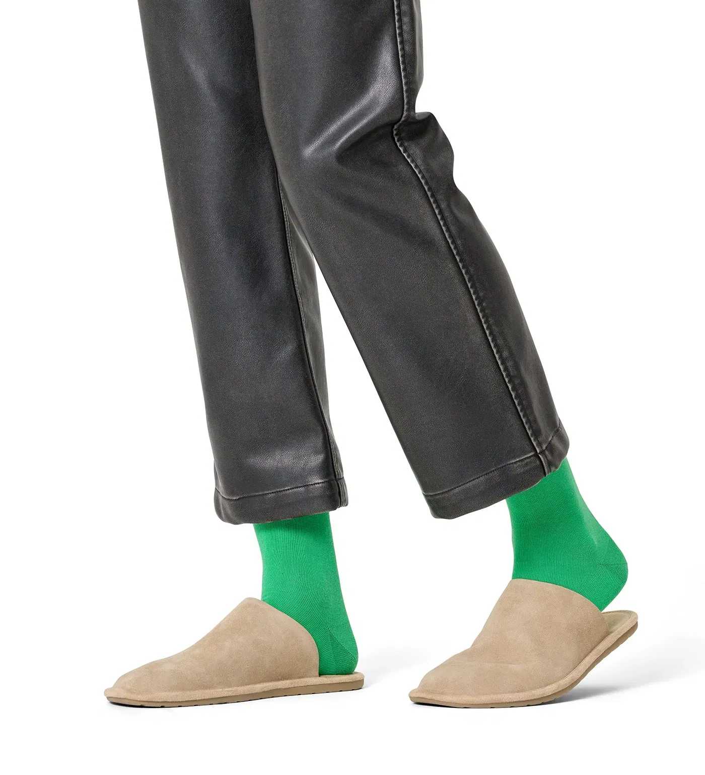Happy Socks Unisex Green Solid Color Crew Length Socks for Women and Men