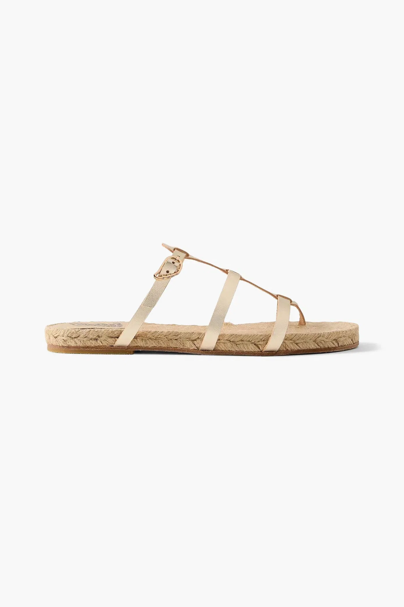 Ancient Greek Sandals X Castaer Milos Metallic Leather Sandals Platinum Women's