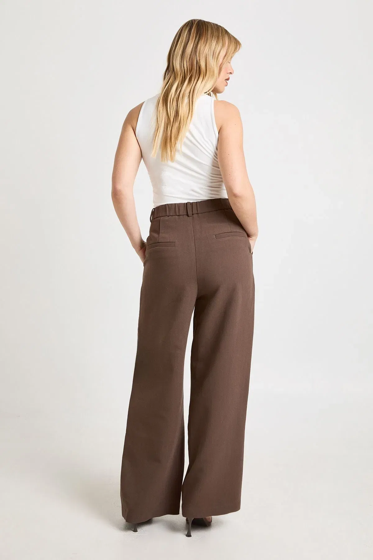 Petite Essential Wide Leg Tailored Trousers