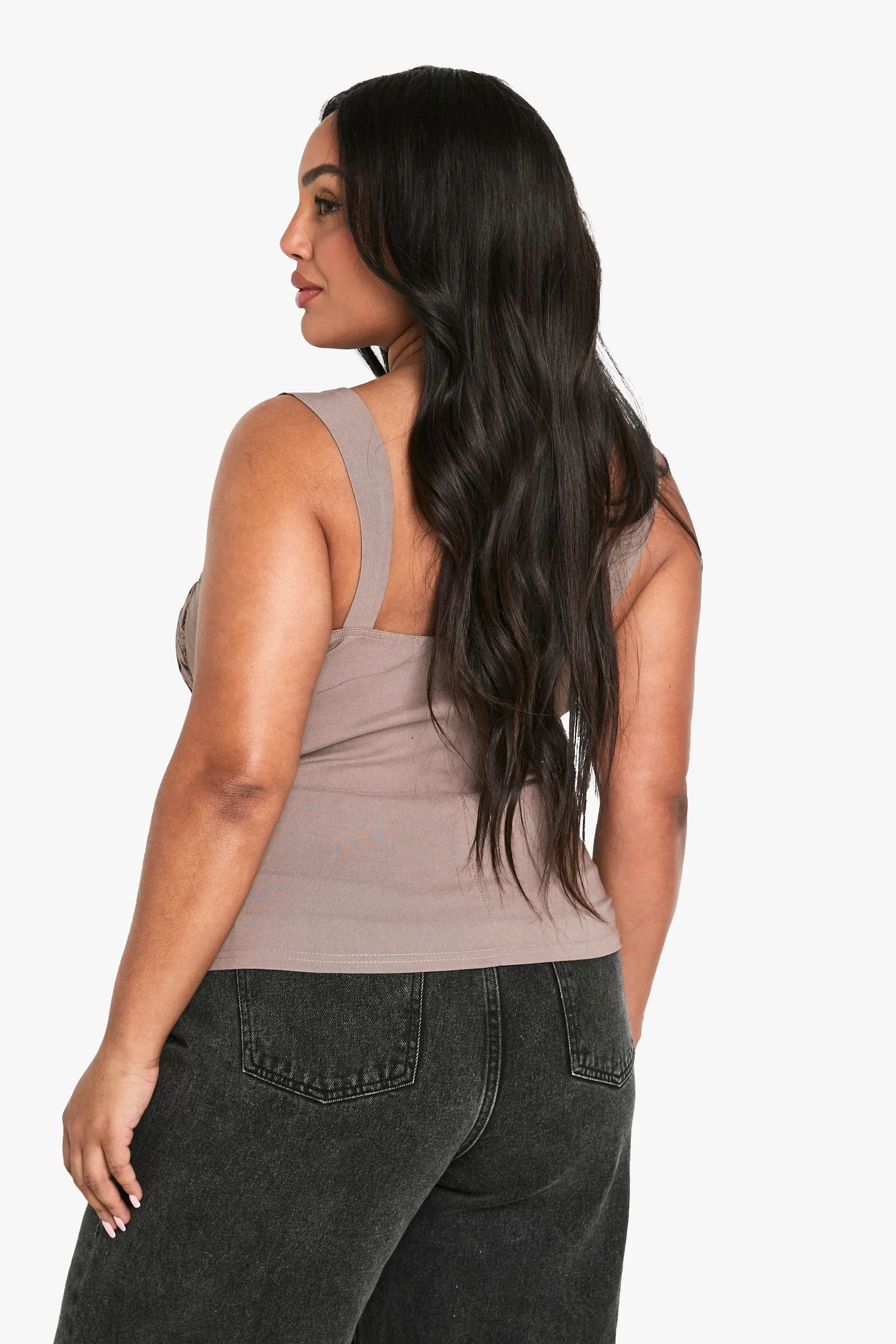 Plus Ruched Strappy Corset