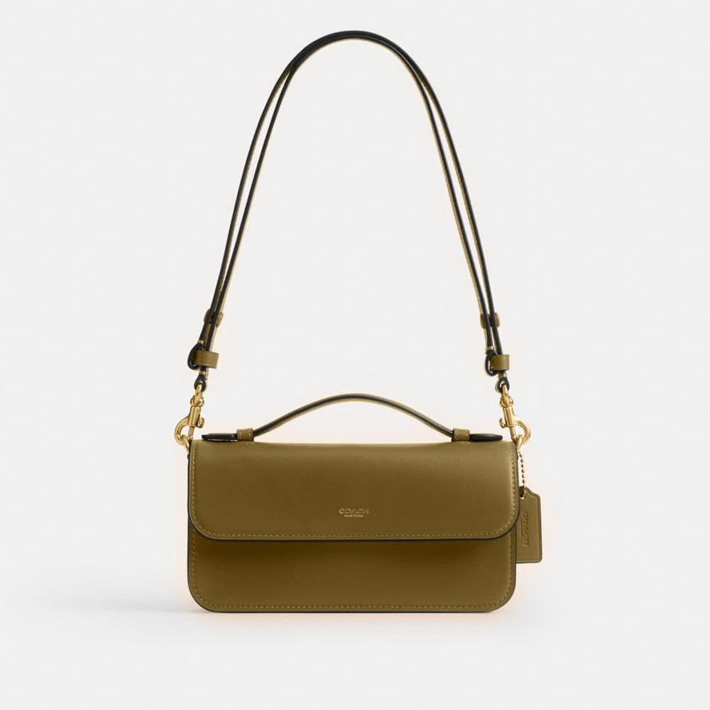 Coach Elora Top Handle Crossbody Bag Brass Muted Olive