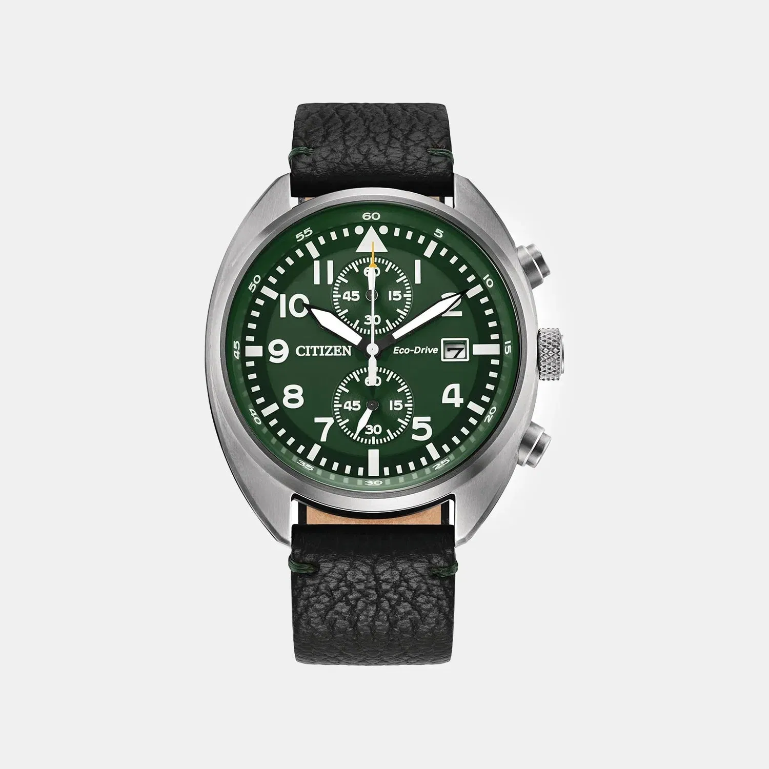 Citizen Men Quartz Green Dial Analog Leather Watch Ca7041-07X