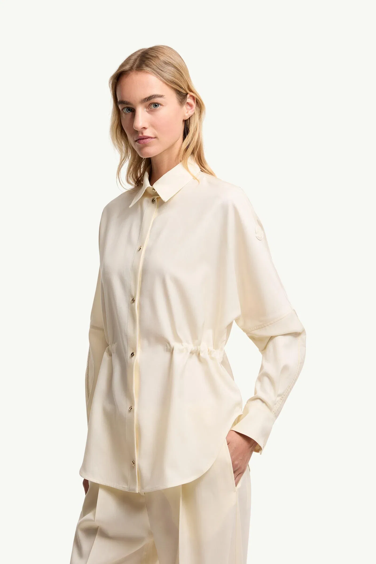 Moncler Wool Long Sleeve Shirt White Ivory White Ivory