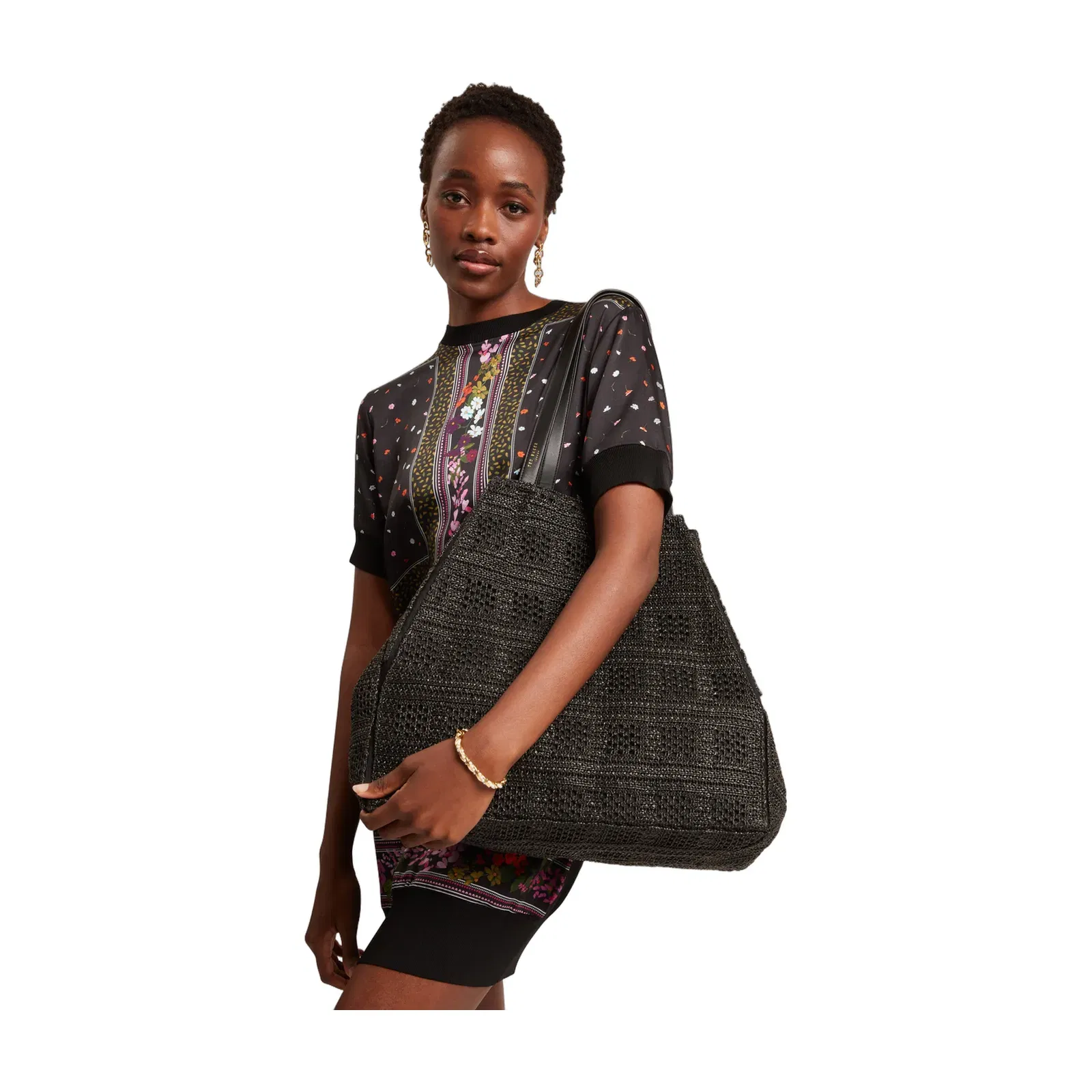 Ted Baker Periiee Woven Straw Large Folding Shopper Bag Women's