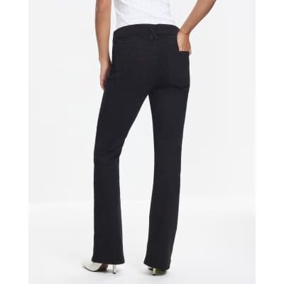 Petite Black Mid Rise Flared Jeans