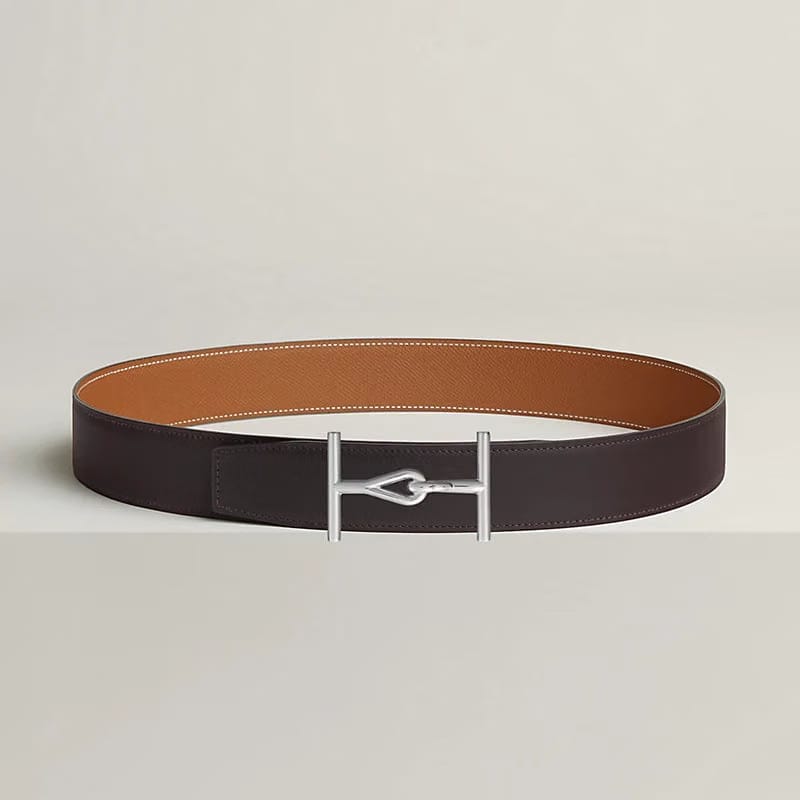 Jumbo belt buckle & Reversible leather strap 38 mm