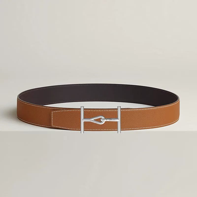 Jumbo belt buckle & Reversible leather strap 38 mm