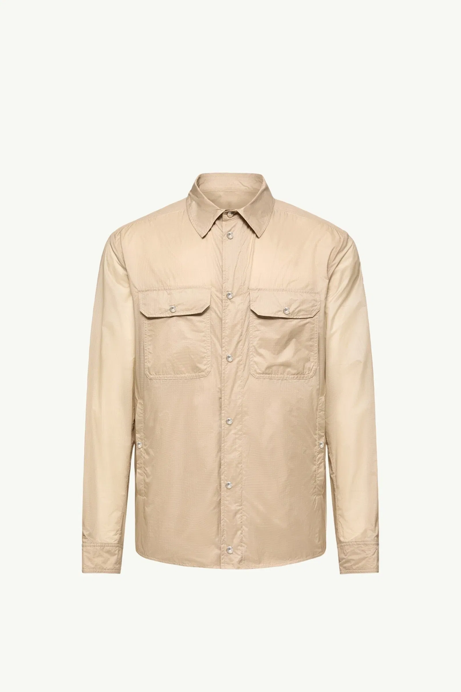 Moncler Logo Patch Long Sleeve Shirt Beige Beige
