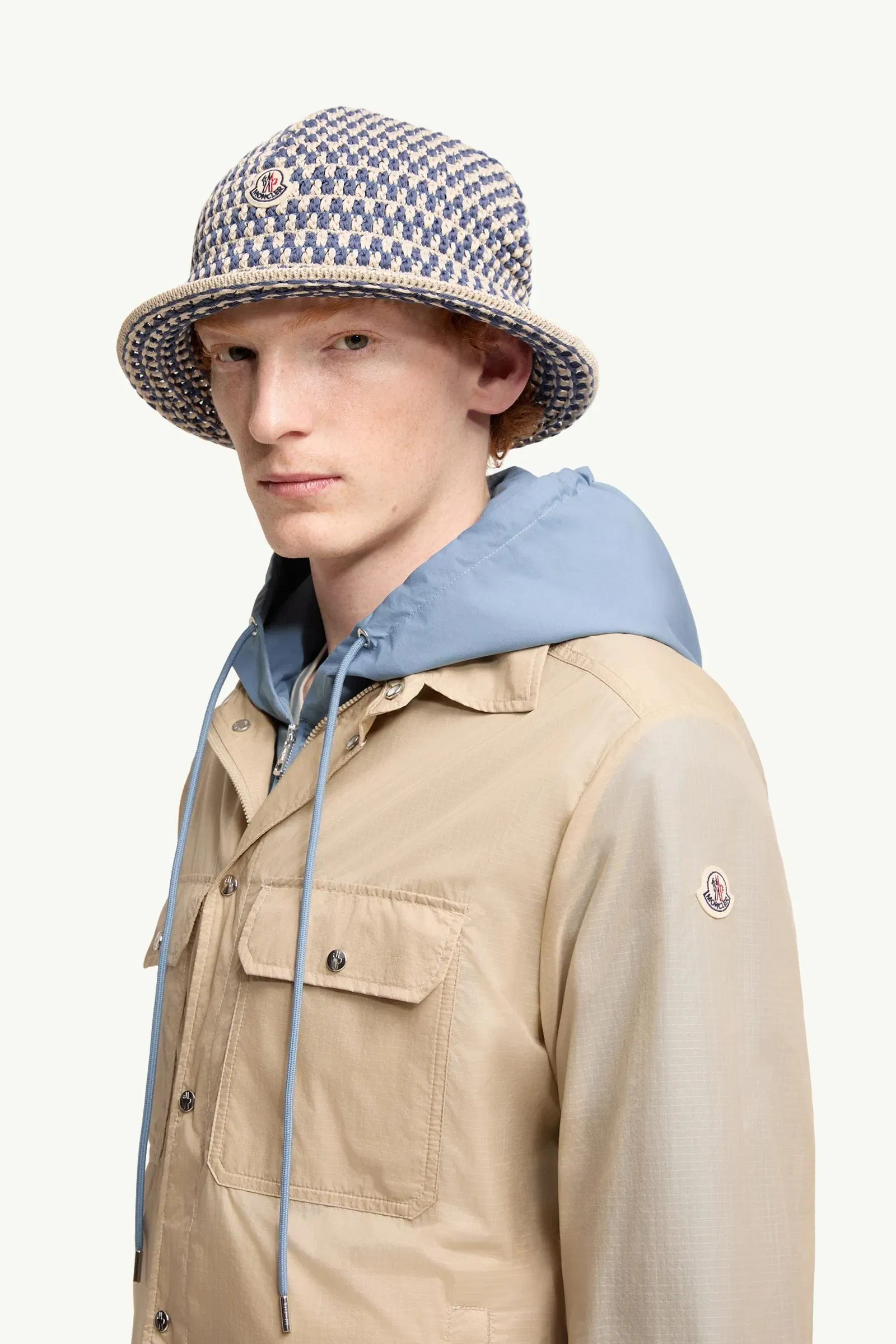 Moncler Logo Patch Long Sleeve Shirt Beige Beige