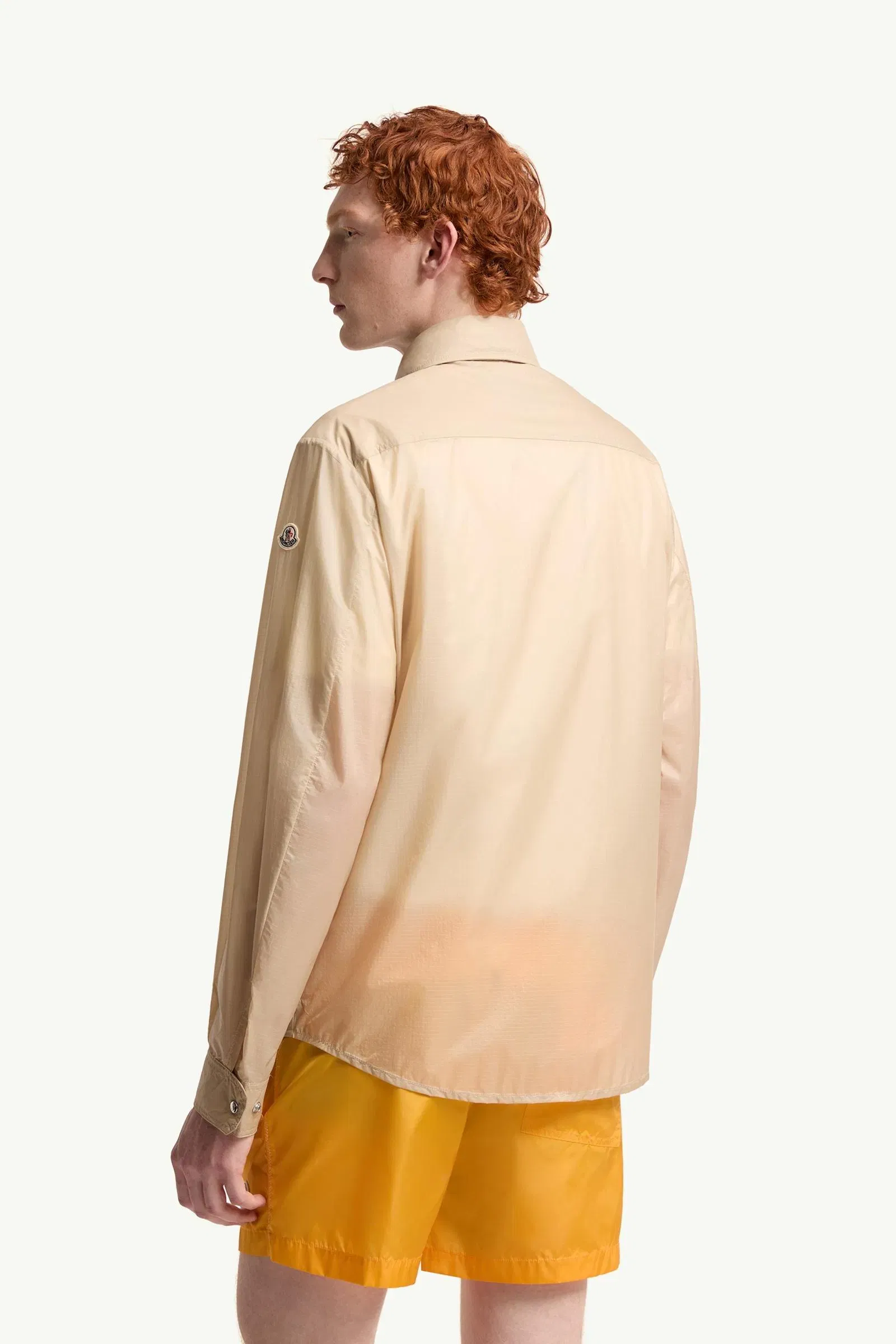 Moncler Logo Patch Long Sleeve Shirt Beige Beige