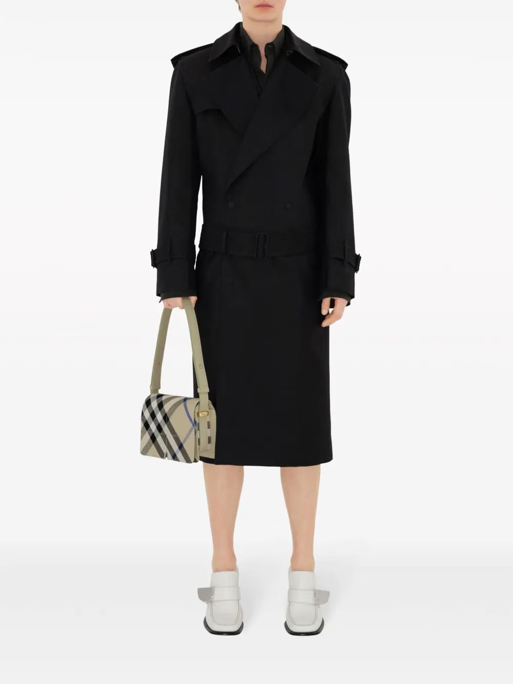 Snip checked shoulder bag