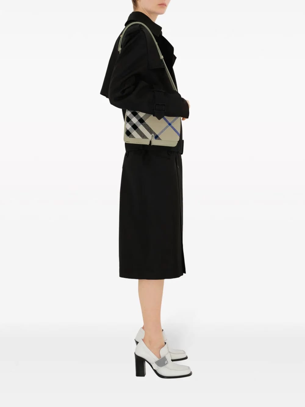 Snip checked shoulder bag