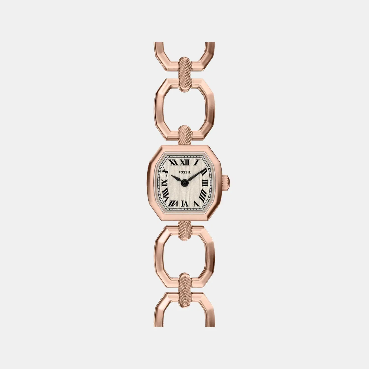 Fossil Harlow Women Quartz Rose Gold Dial Analog Stainless Steel Watch Es5484