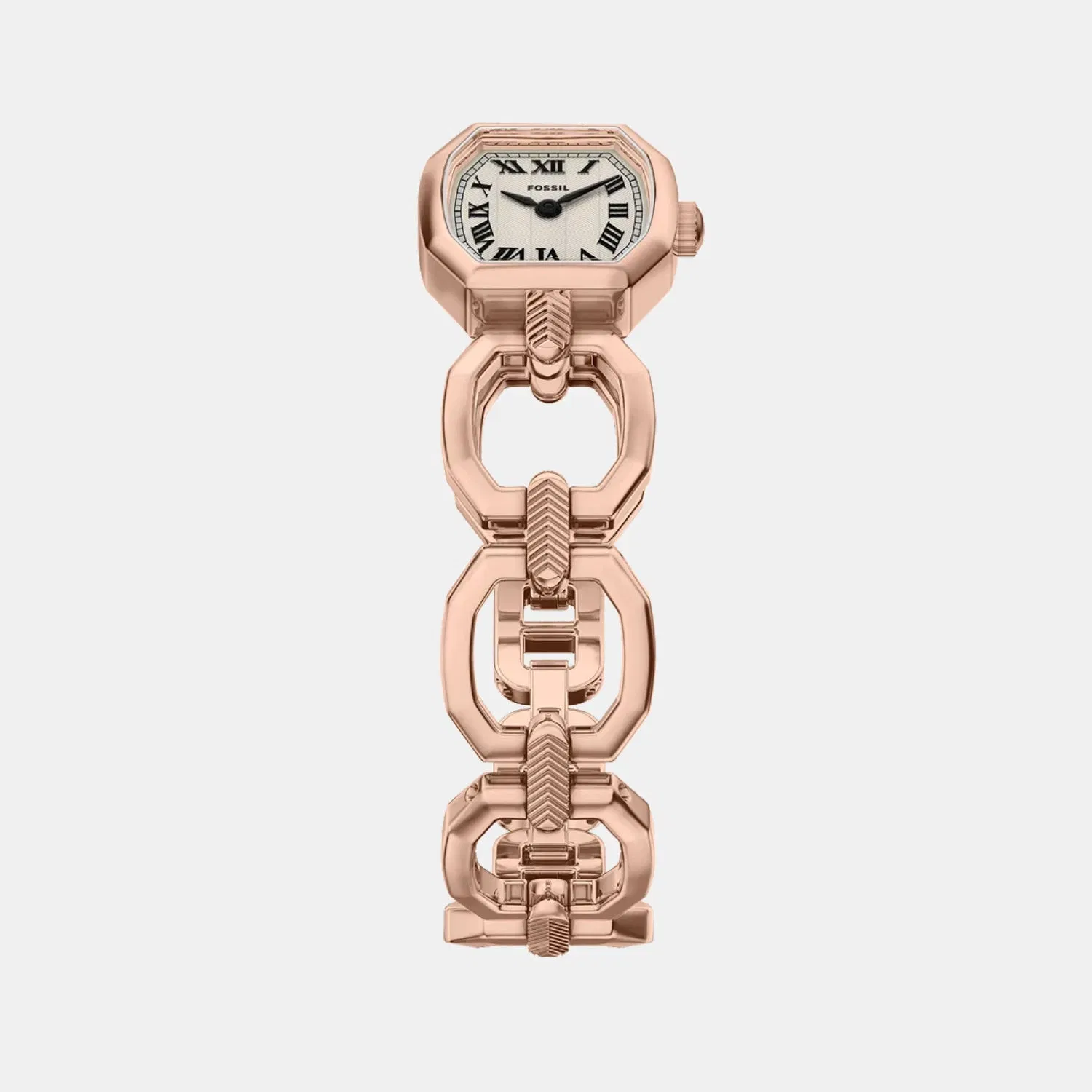 Fossil Harlow Women Quartz Rose Gold Dial Analog Stainless Steel Watch Es5484