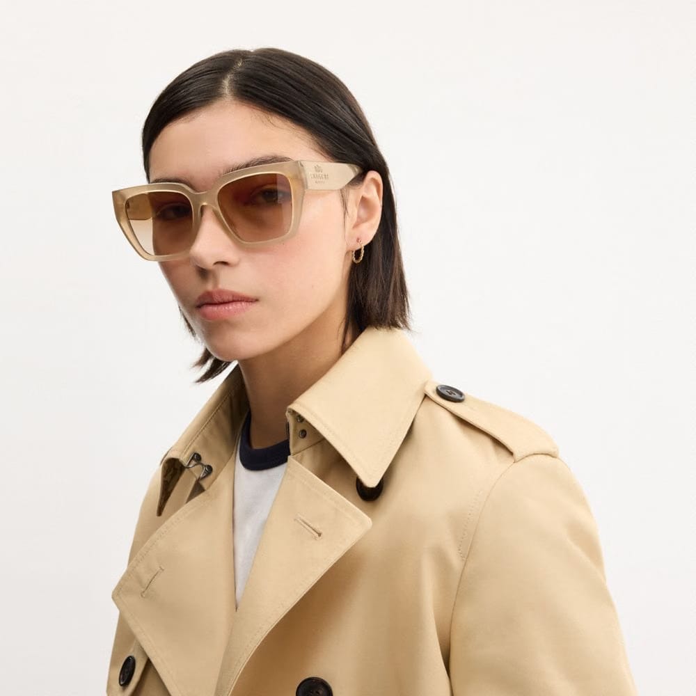 Coach Oversized Cat Eye Sunglasses Milky Beige