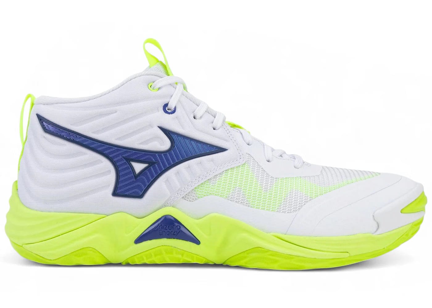 Mizuno Wave Momentum Elite Mid White Lightning Yellow Dazzling Blue