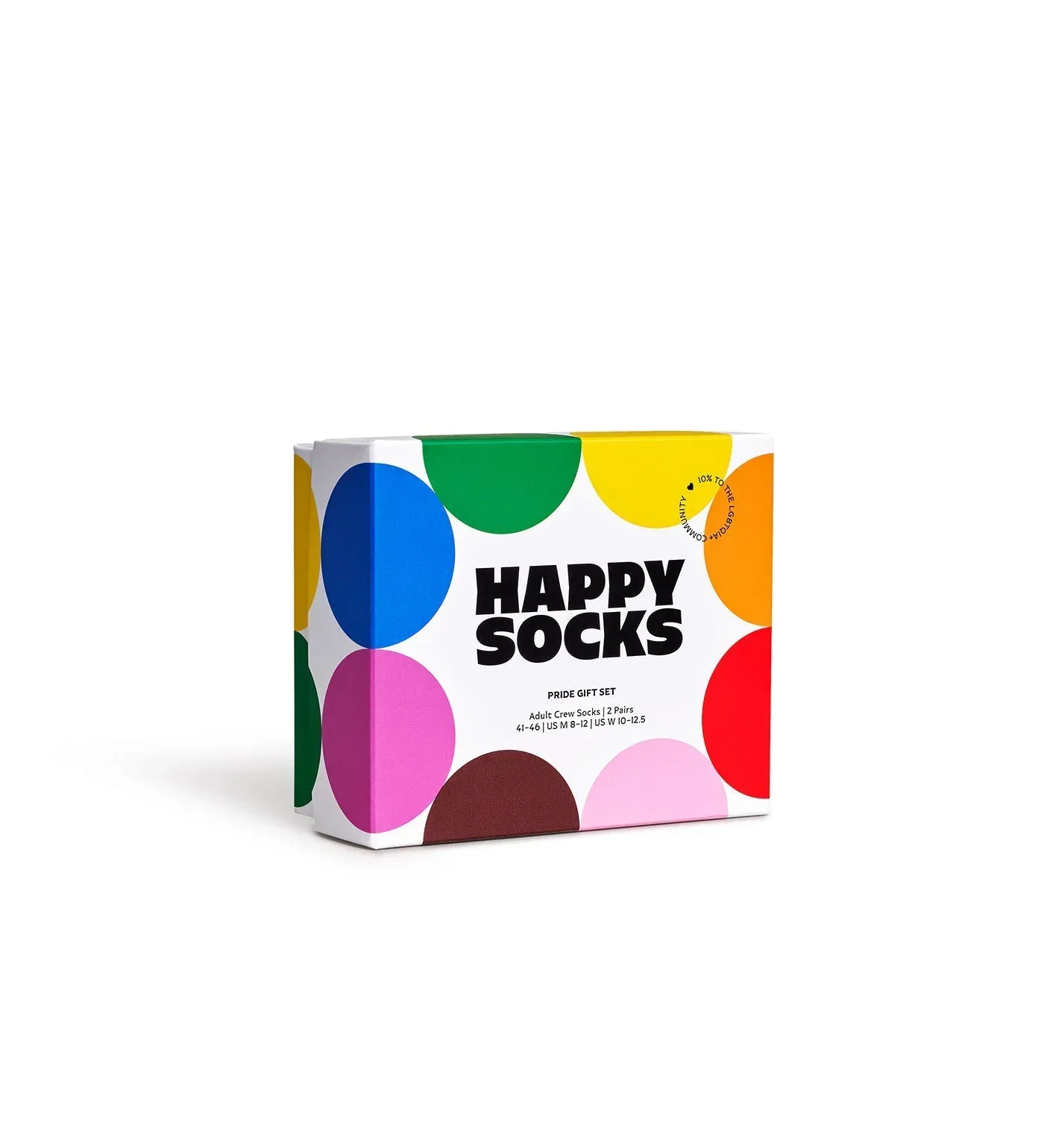 Happy Socks Unisex 2-Pack Pride Designer Crew Length Socks Gift Set for Women and Men