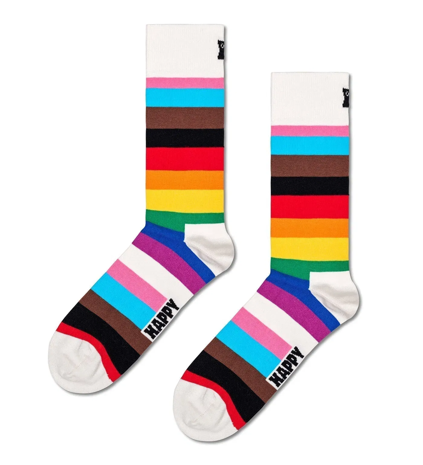 Happy Socks Unisex 2-Pack Pride Designer Crew Length Socks Gift Set for Women and Men