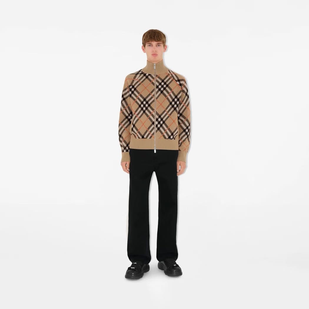 Check Wool Mohair Blend Jacket