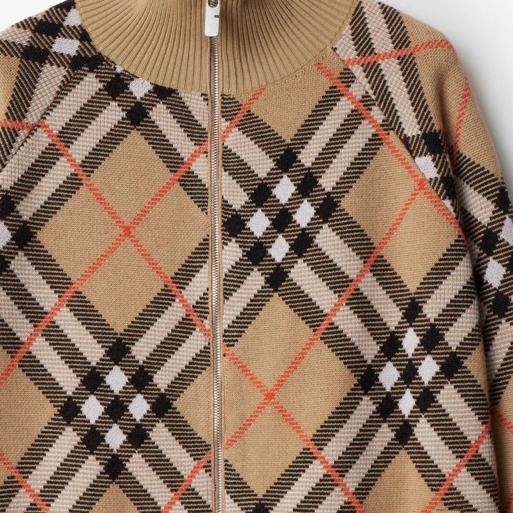 Check Wool Mohair Blend Jacket