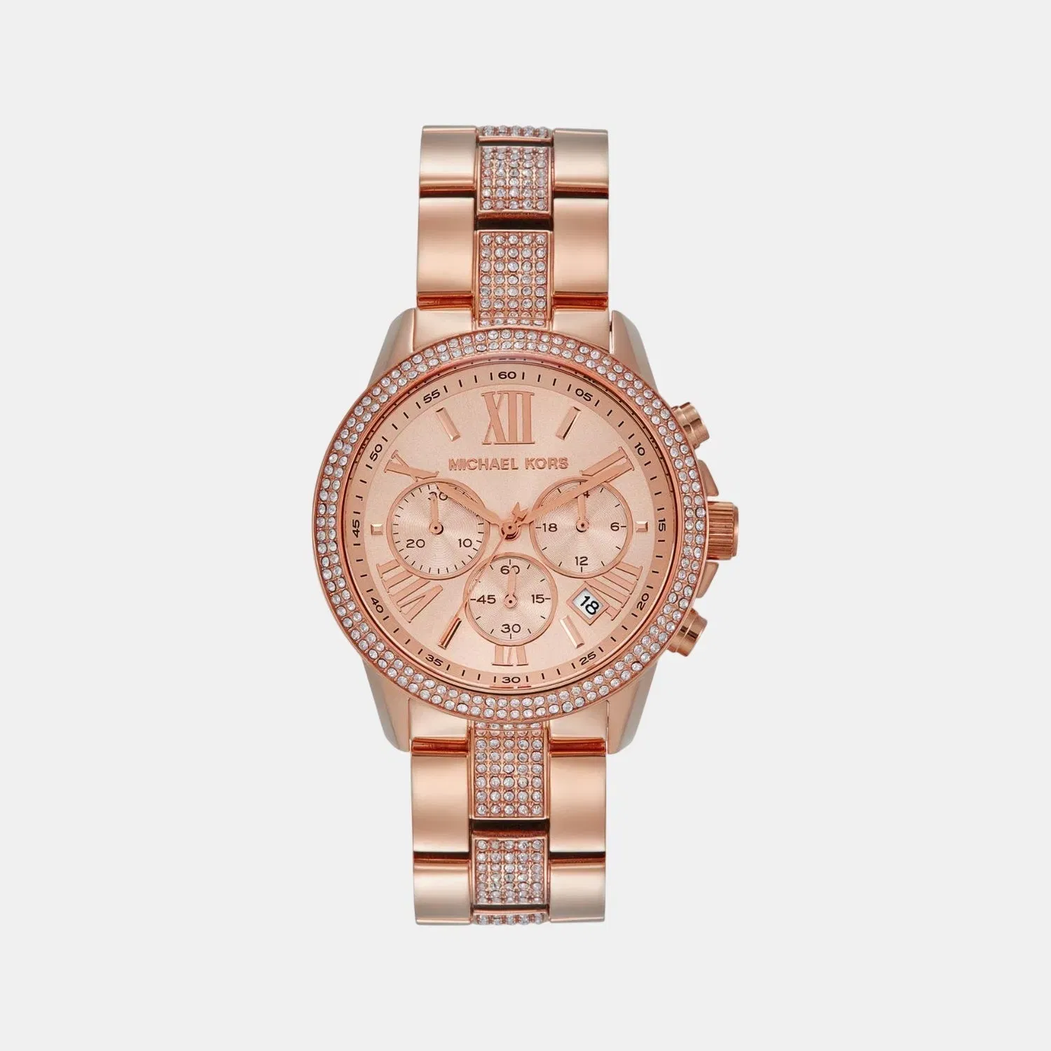 Michael Kors Brynn Women Quartz Pink Dial Chronograph Stainless Steel Watch Mk7505