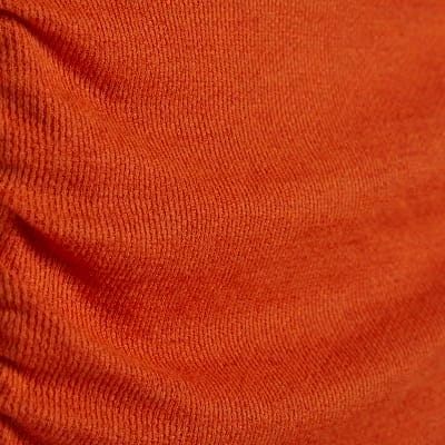 Orange Banded Hem Drape Top