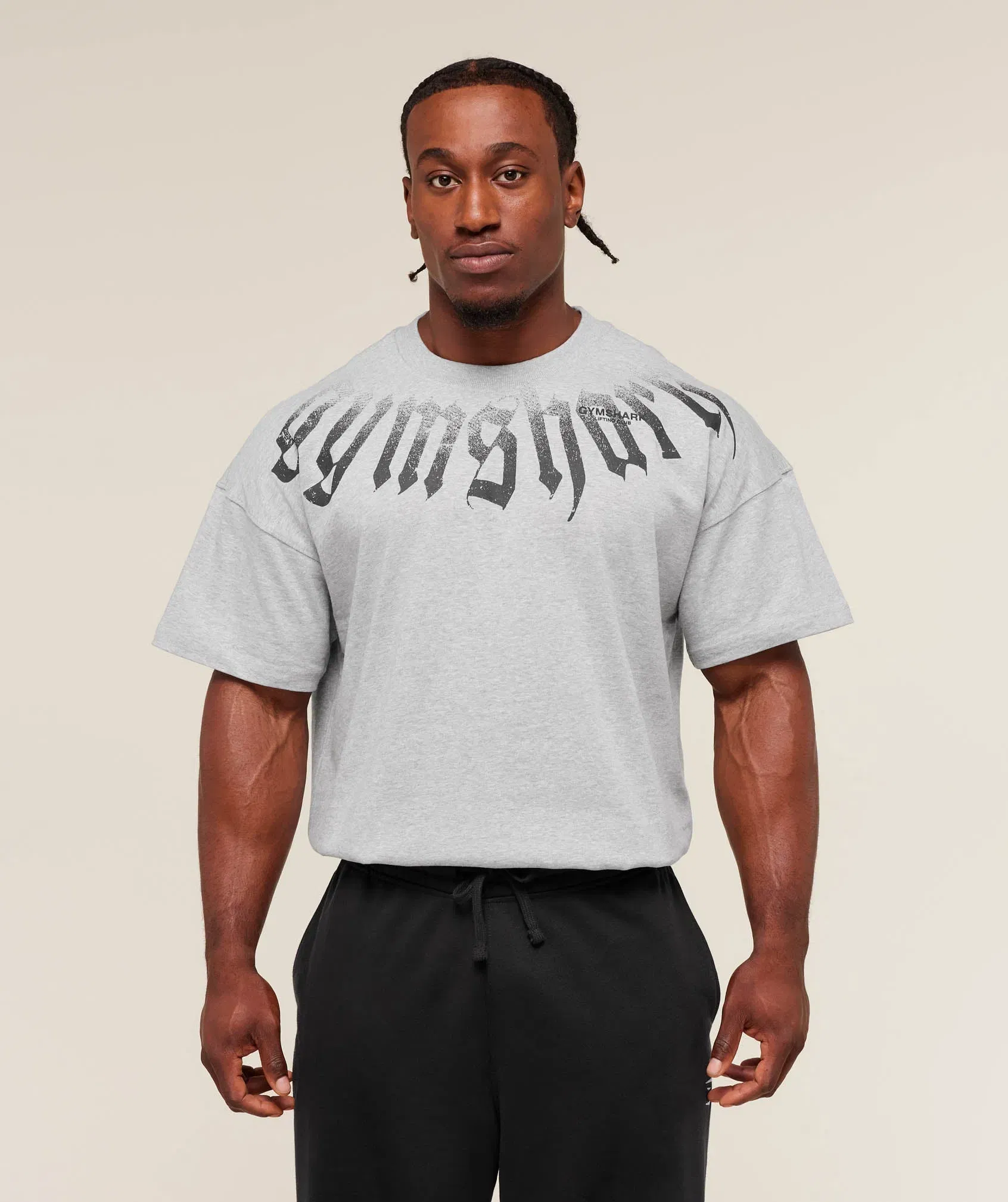 Gymshark Fade Graphic T-Shirt - Light Grey Core Marl