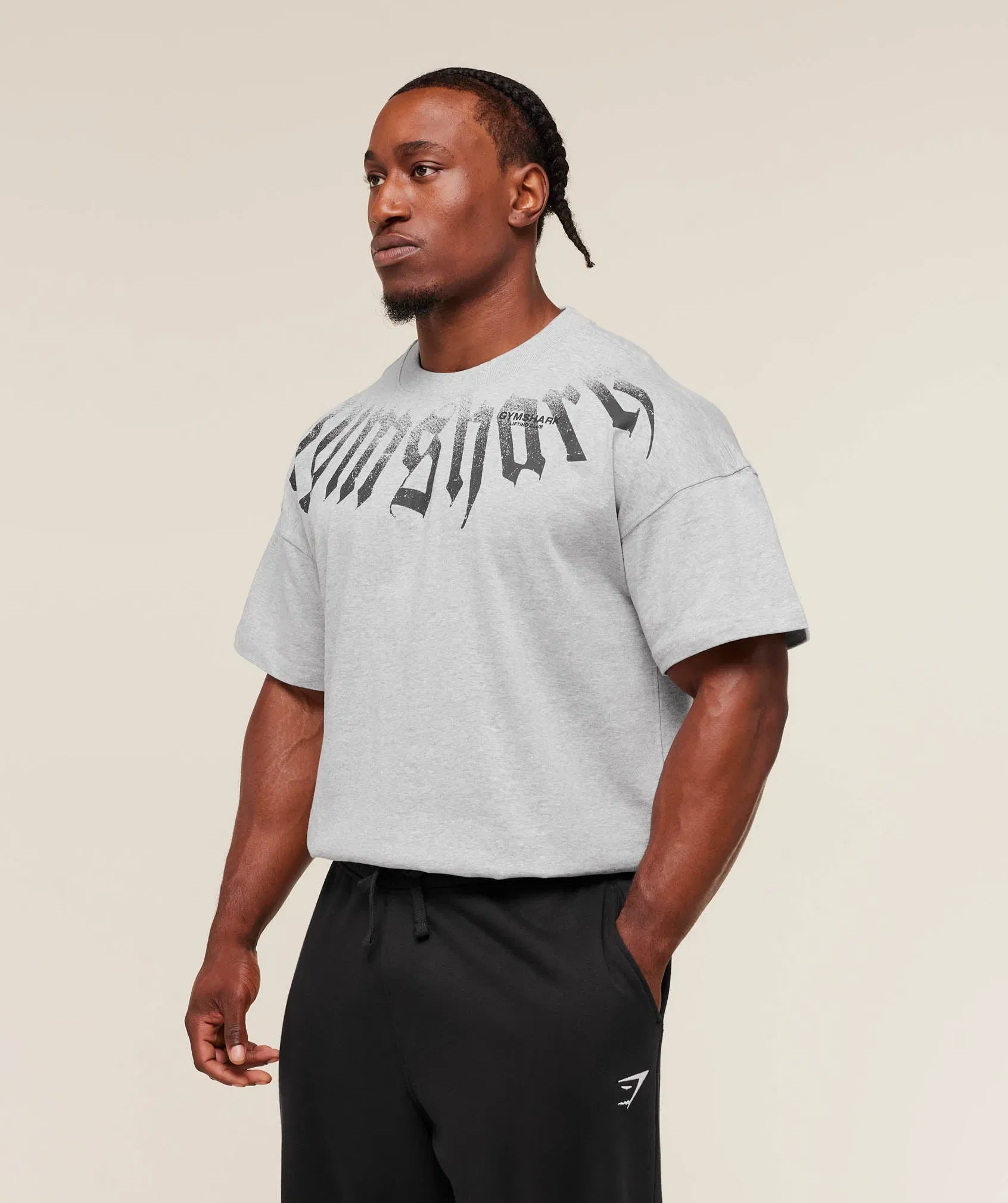 Gymshark Fade Graphic T-Shirt - Light Grey Core Marl