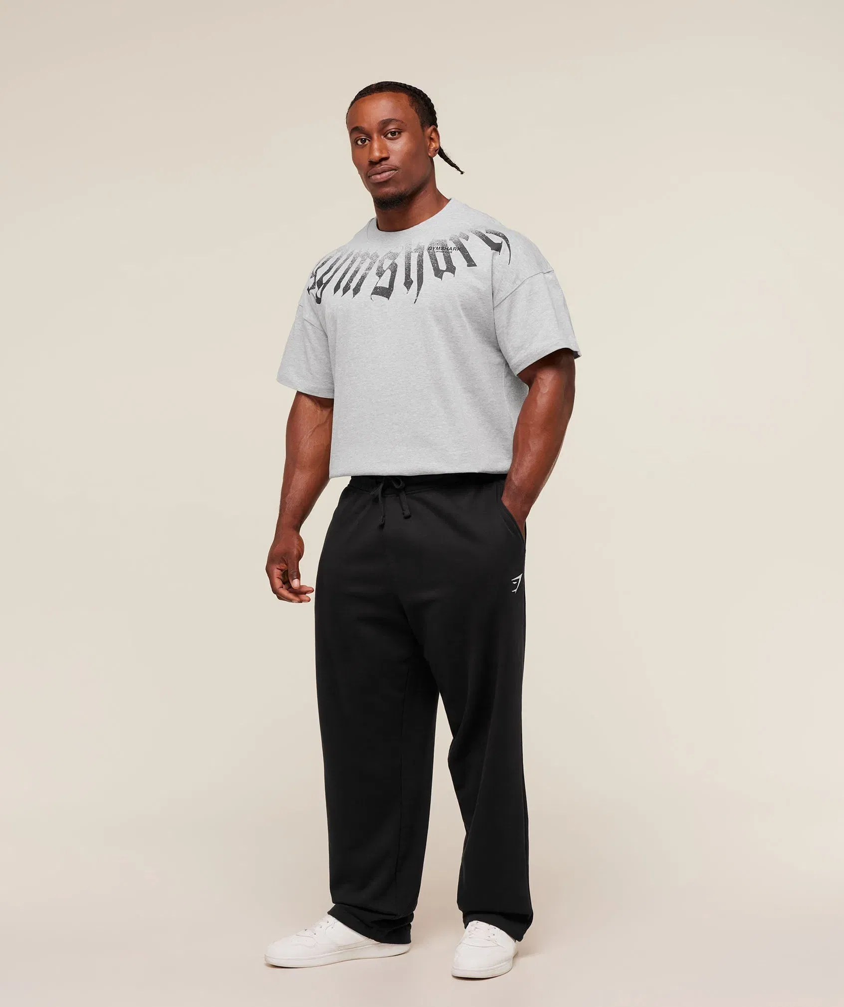 Gymshark Fade Graphic T-Shirt - Light Grey Core Marl