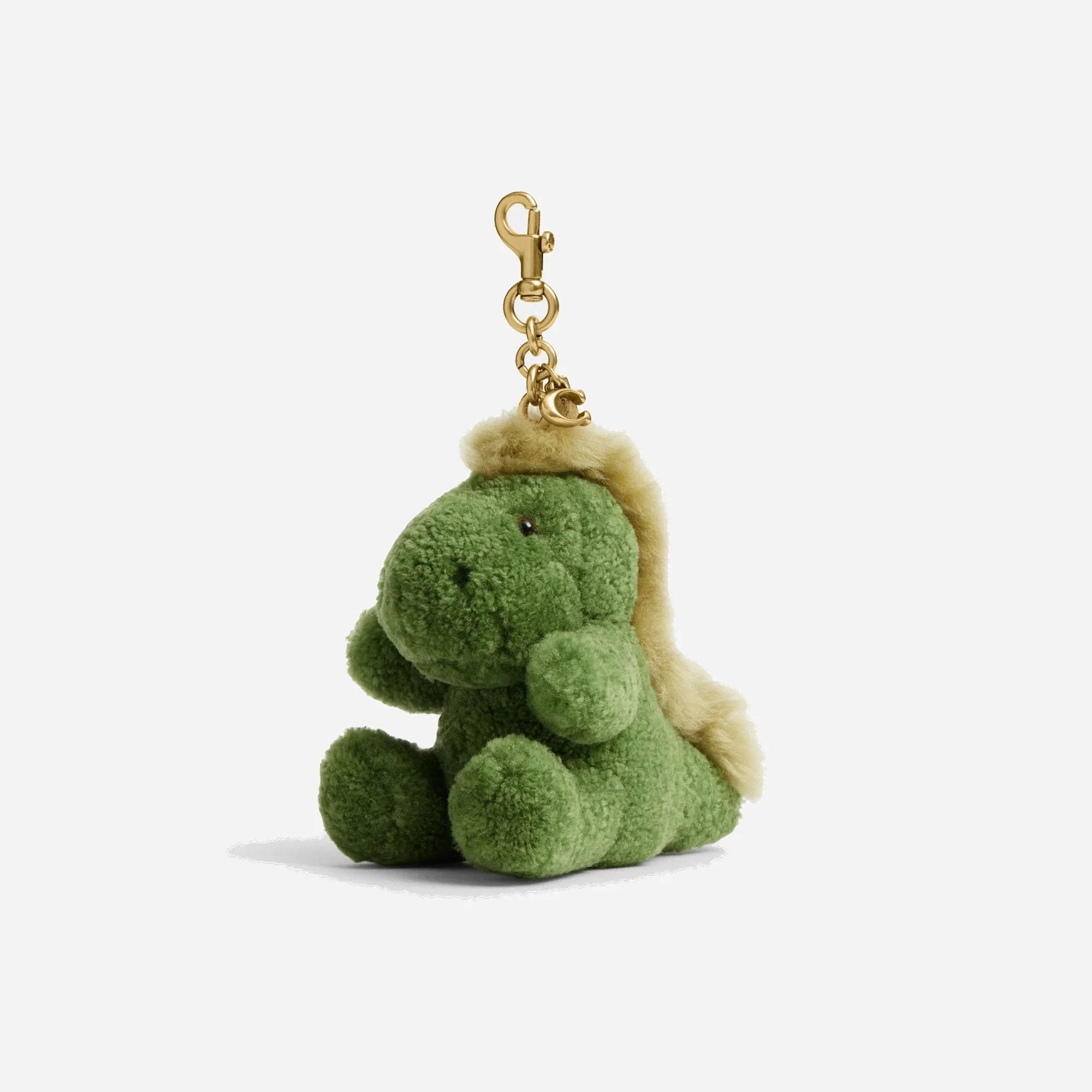 Coach Little Rexy Bag Charm In Shearling Brass Multi
