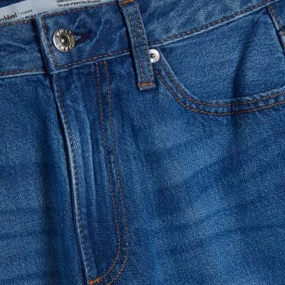 Petite Blue Relaxed Straight Jeans