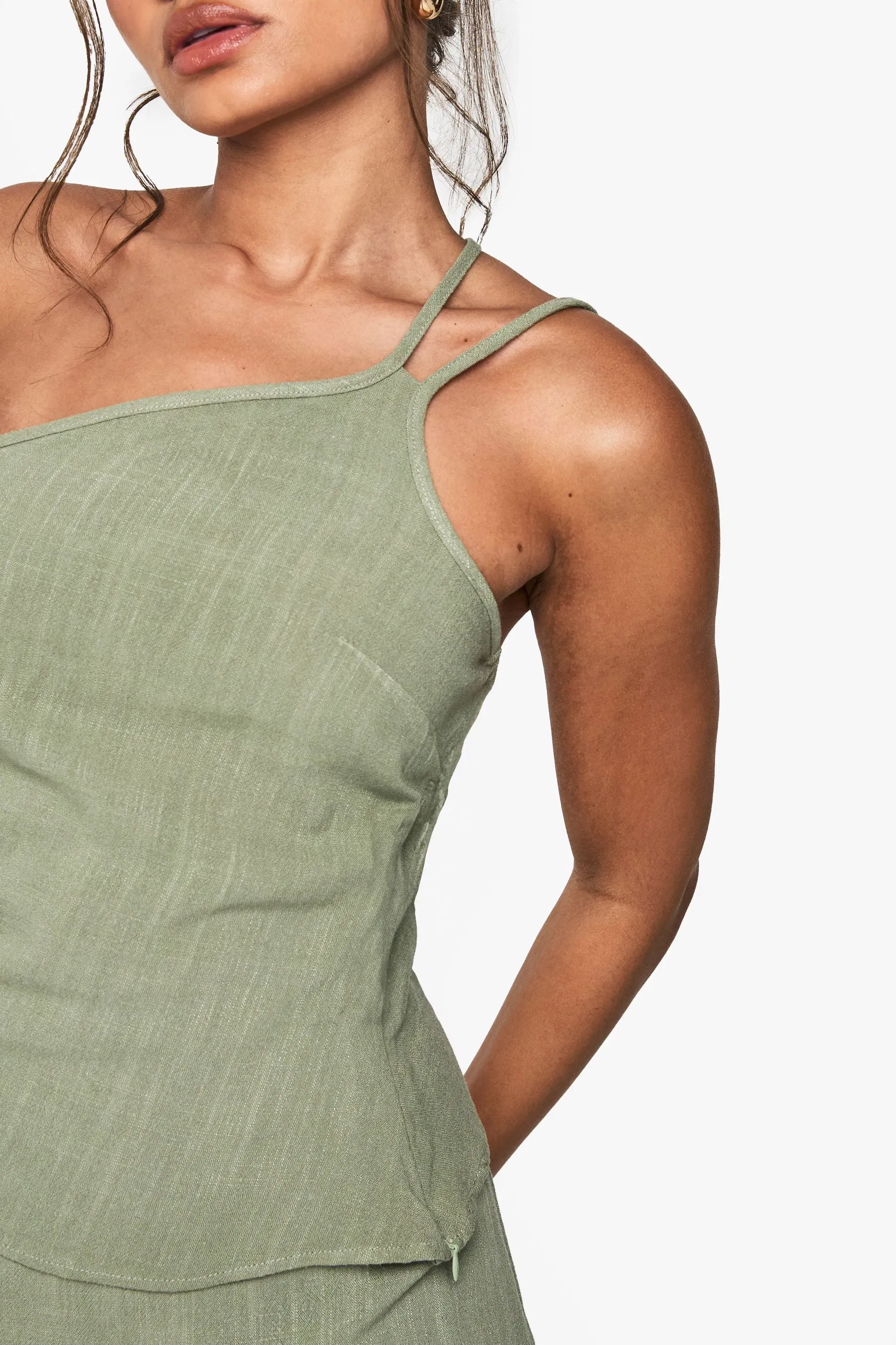 Linen Look Asymmetric Cami