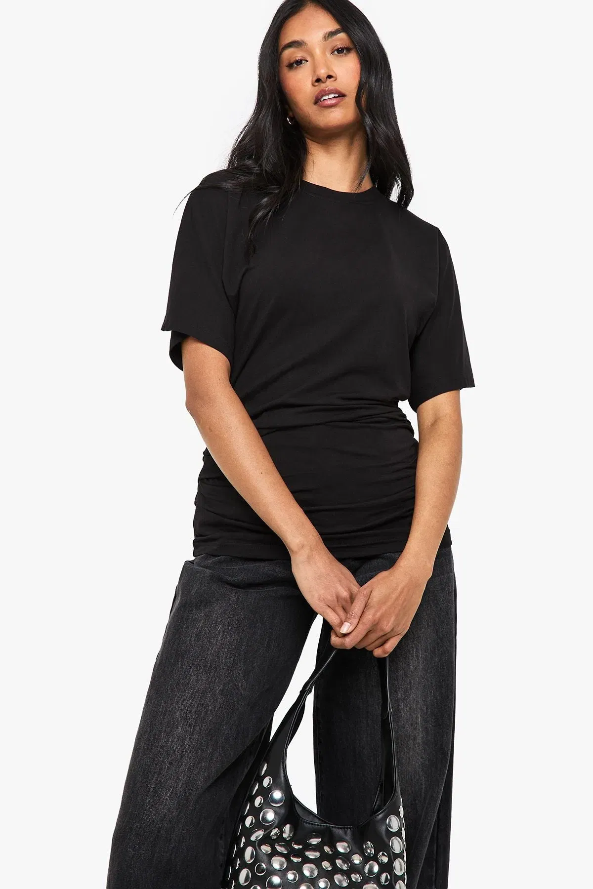 Draped Cinched Waist T-Shirt