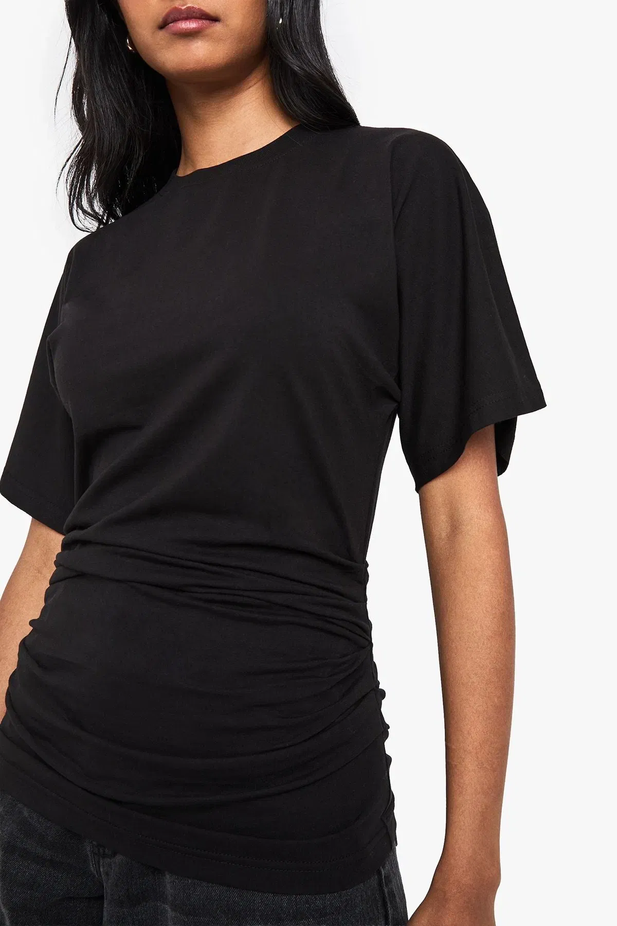 Draped Cinched Waist T-Shirt
