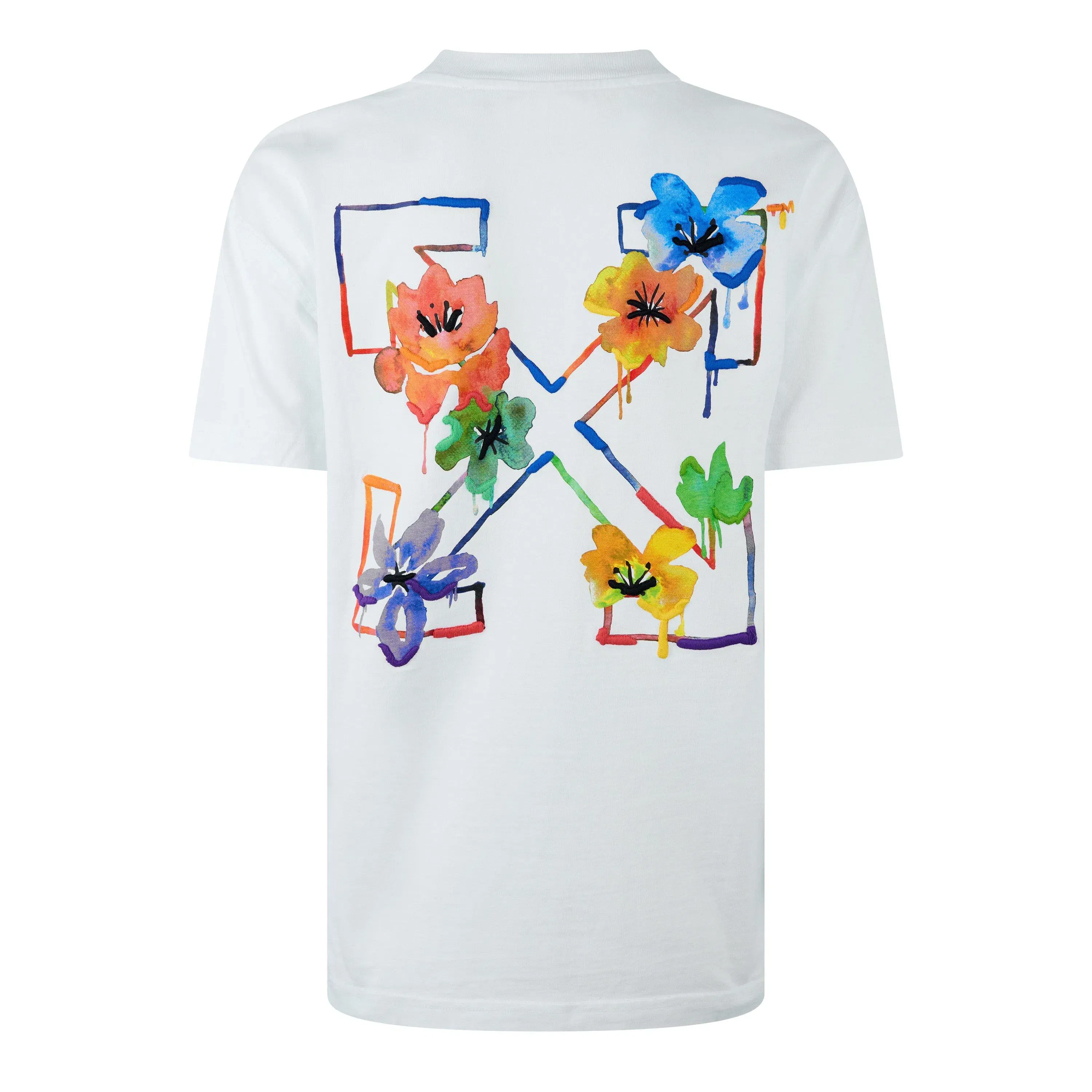 Arrow Floral Cotton Short Sleeve Crew Neck T-Shirt