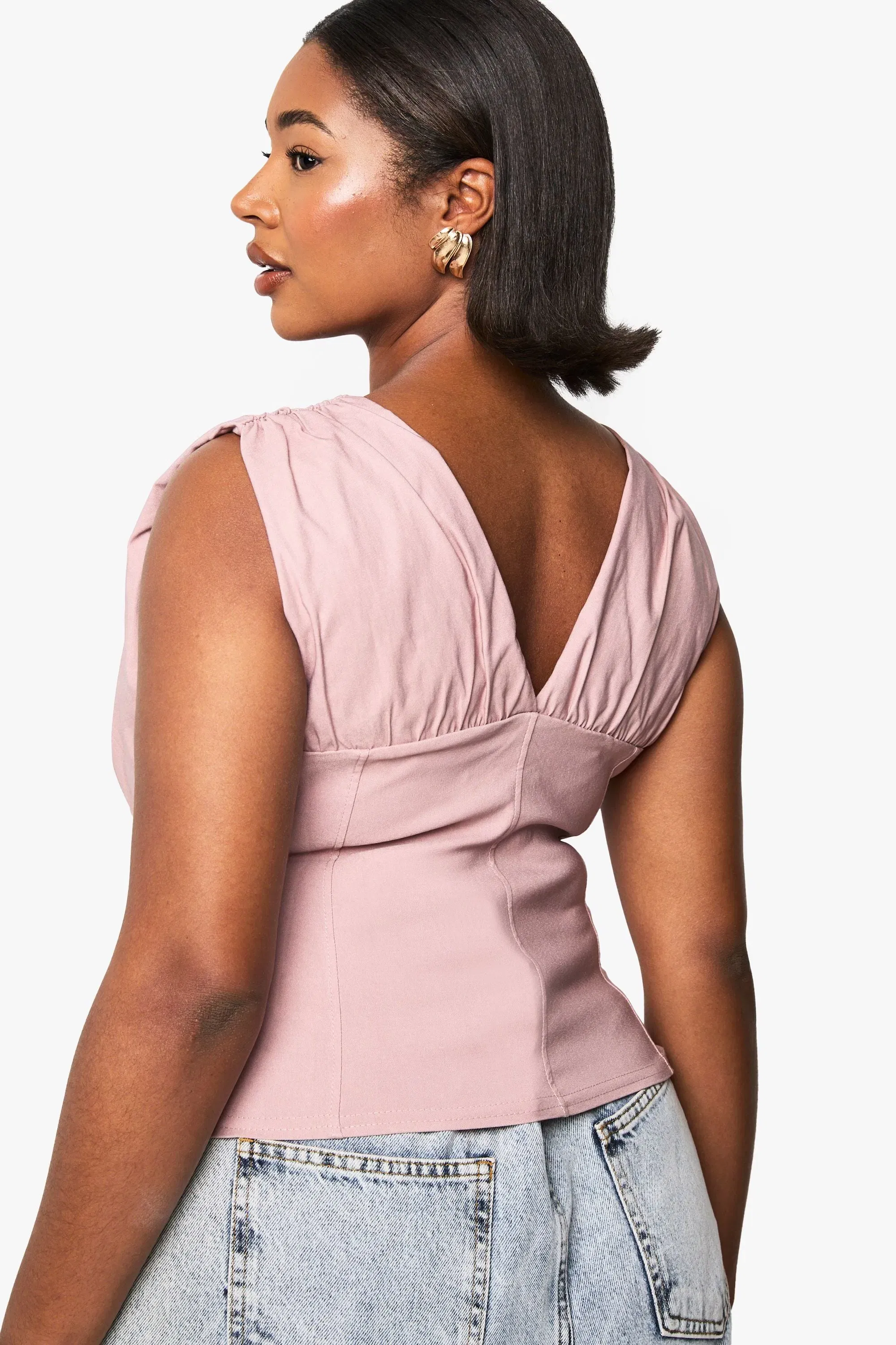 Plus Tie Detail Corset Top