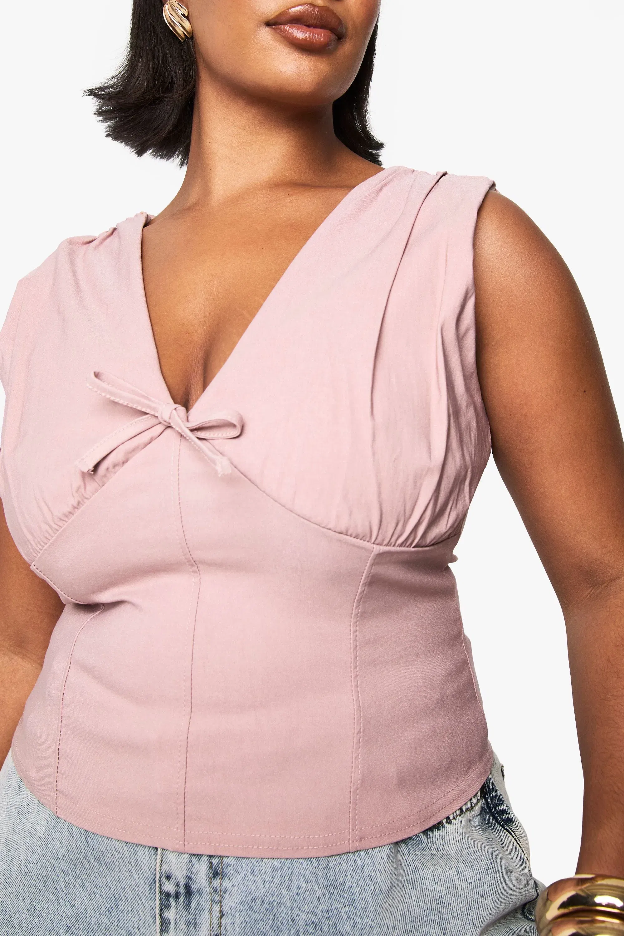 Plus Tie Detail Corset Top
