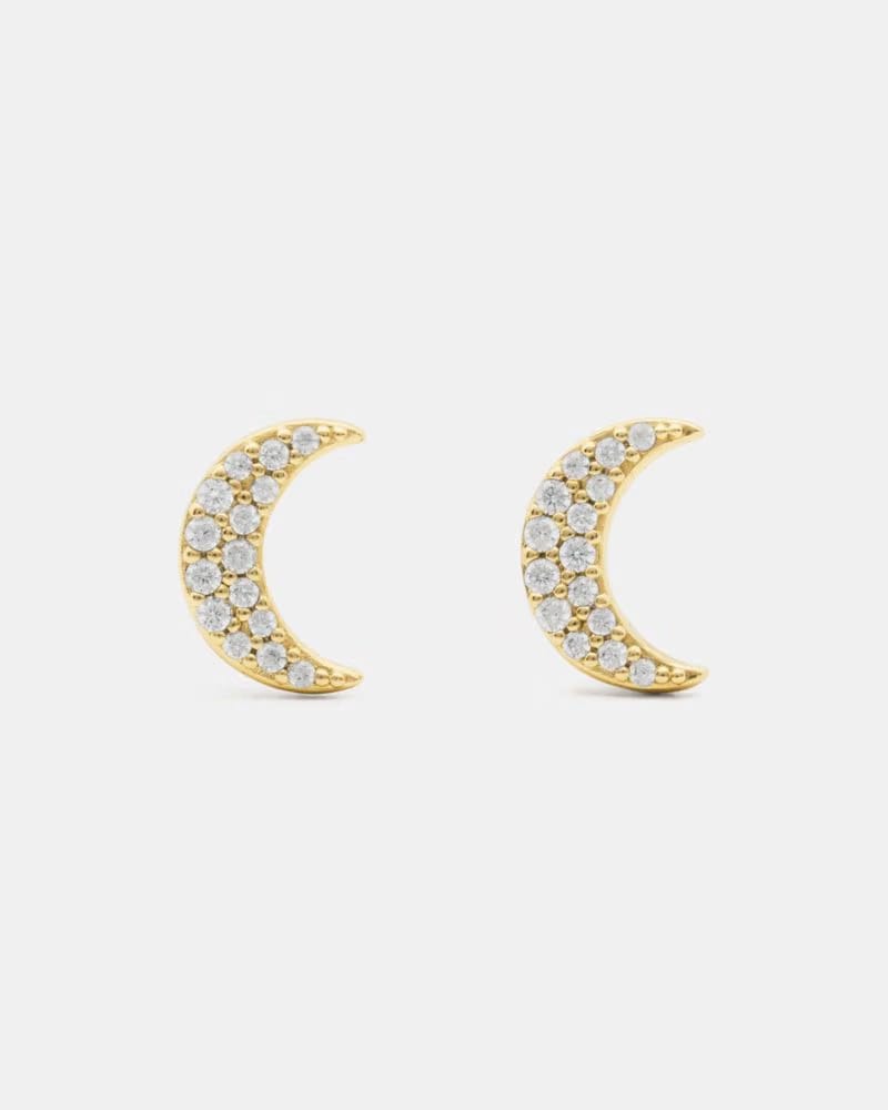 You're A Gem Pave Moon Studs