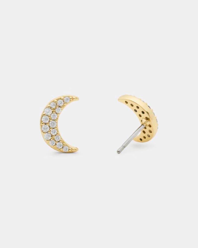 You're A Gem Pave Moon Studs