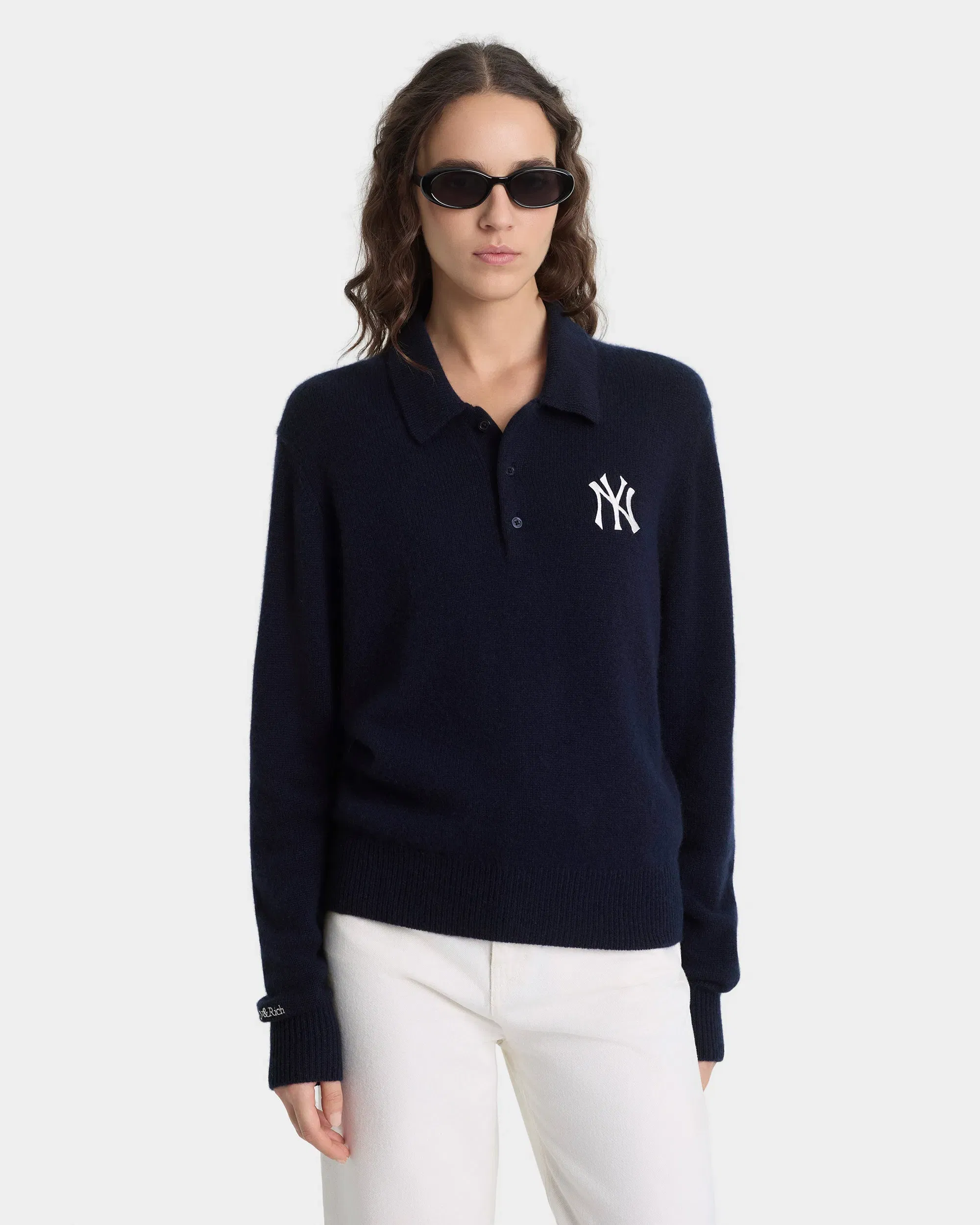 Heritage Yankees Serif Cashmere Polo - Navy/White