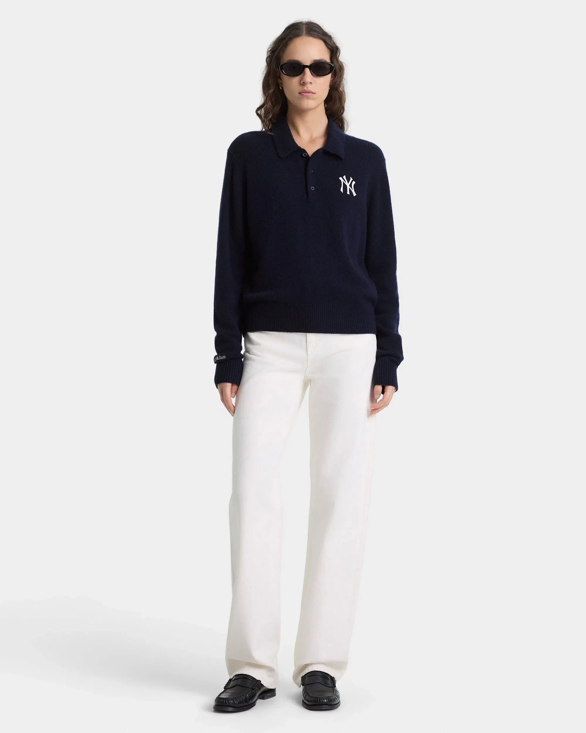 Heritage Yankees Serif Cashmere Polo - Navy/White