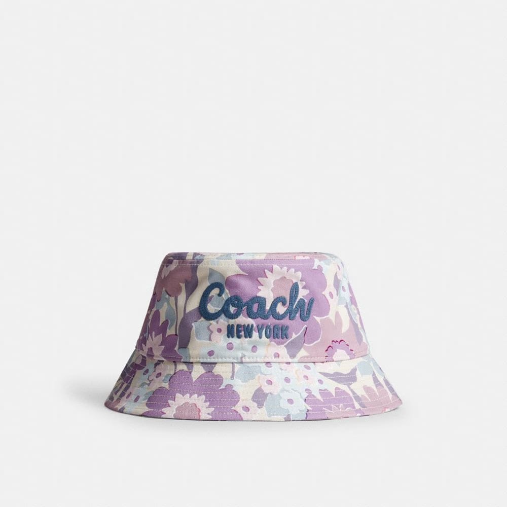 Coach Script Floral Print Bucket Hat