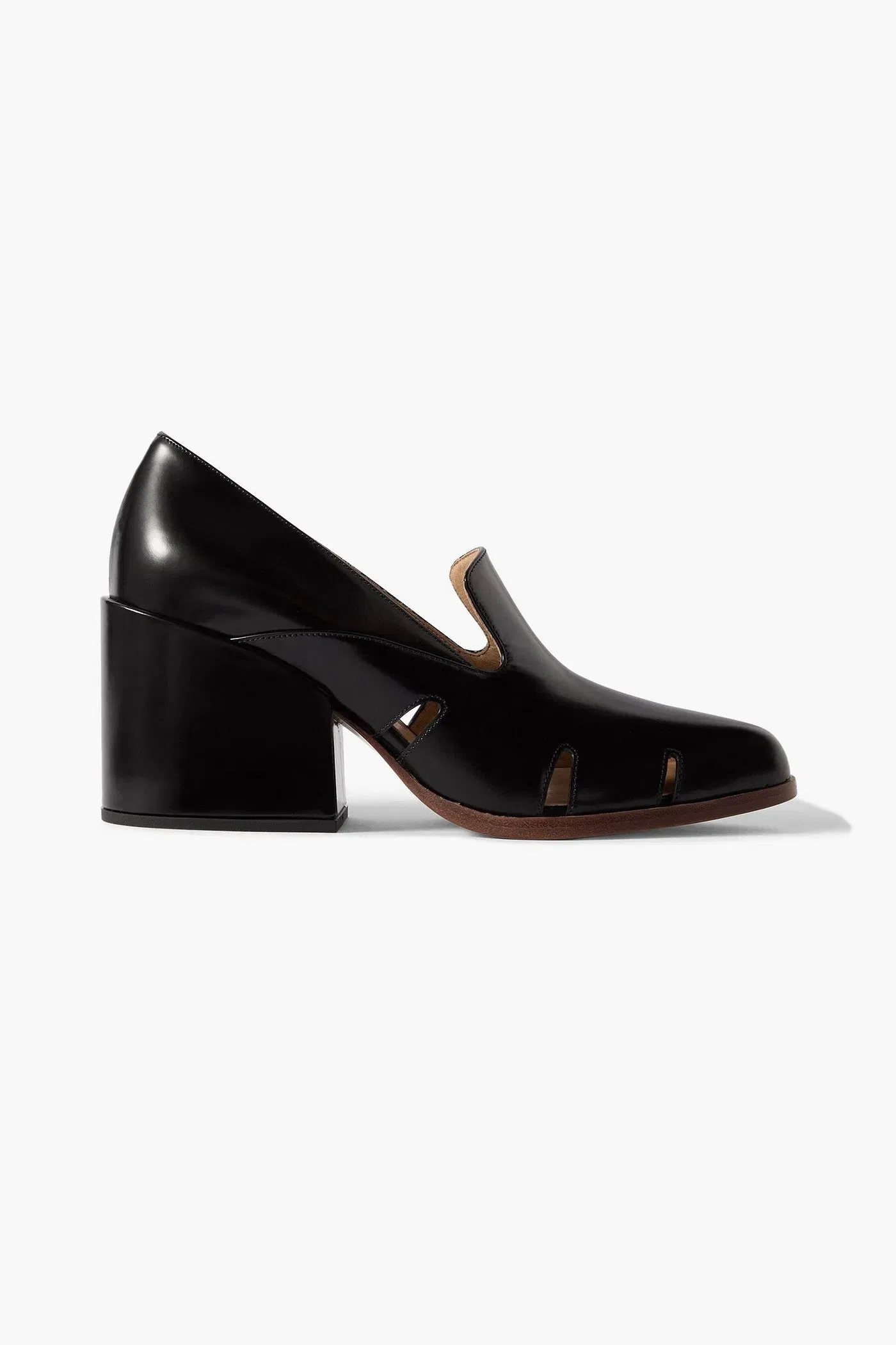 Gabriela Hearst Eliza Cutout Leather Pumps Black Women's