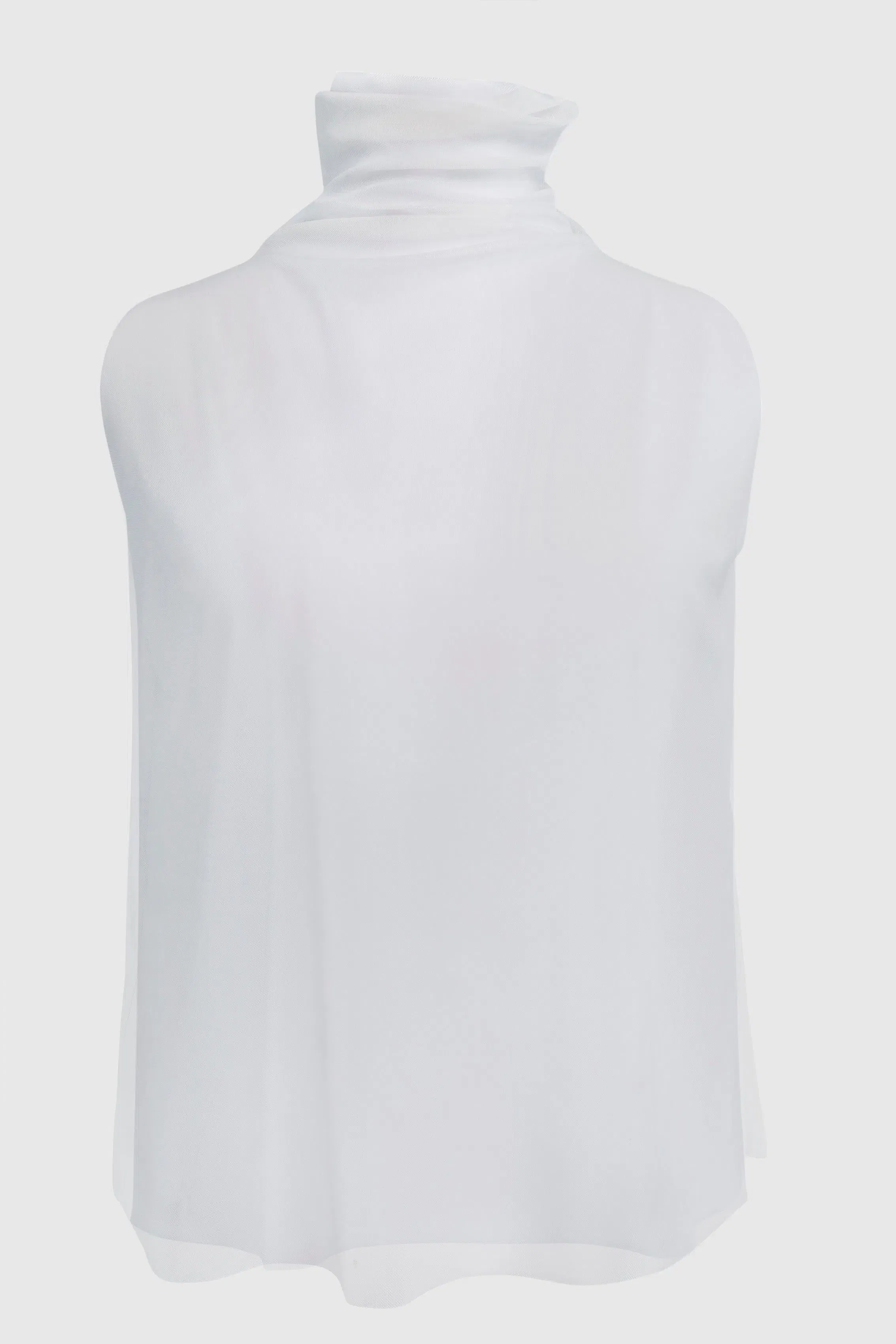 SHEER NET SLEEVELESS TURTLENECK TOP